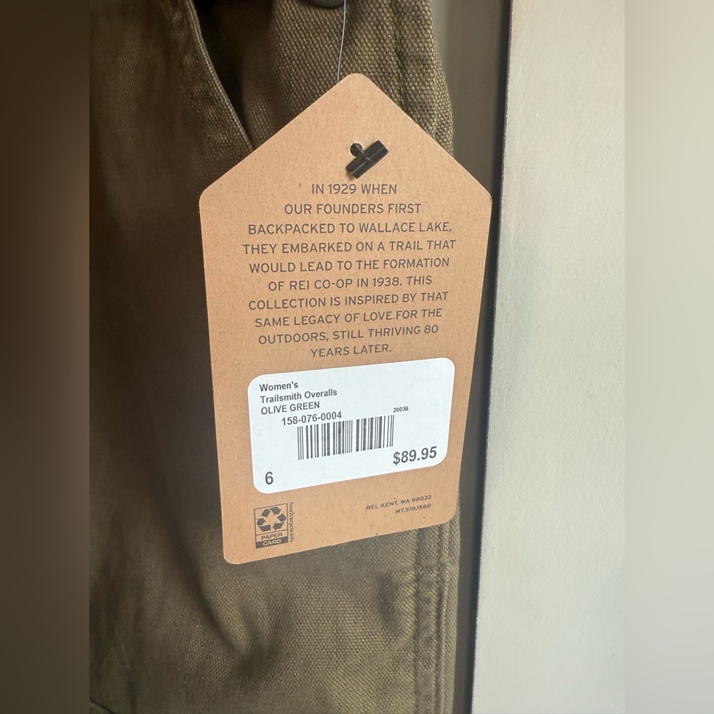 Rei women’s trailsmith overalls size 6 nwt - Picture 5 of 15
